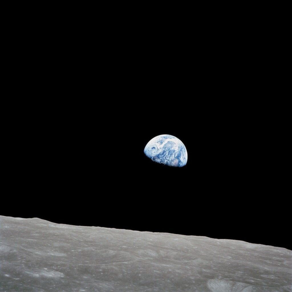 View of earth in the outer space